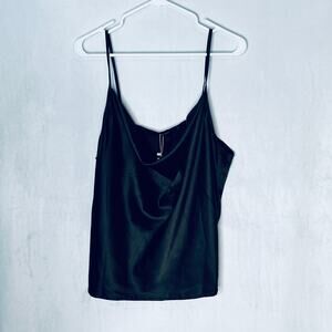 Simplee Black Spaghetti Strap Cami Plus Top Shirt New 2XL